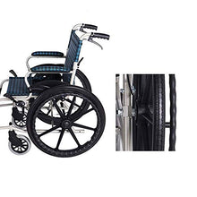 Sedie A Rotelle Semoventi, Manuale di Viaggio di Transito Portatile, Pieghevole in Lega di Alluminio Leggero Scooter per Anziani Disabili con Freno Pneumatico Gonfiabile Carrello per Scooter per Anzi