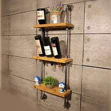 BINGFANG-W Cremagliera del Vino, Ferro Legno Vino della Parete Appeso battuto Industriale a Rack invertito appesa Stand di Esposizione del Vino Portavini