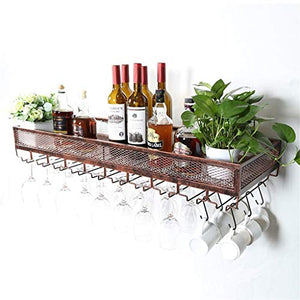 FCXBQ Scaffale per calici a Parete per Bicchieri da Vino rustici Scaffale per Decorazione a soffitto per Bar, ristoranti, cucine Appendiabiti per Decorazioni in Stile Vintage