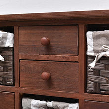 Rebecca Mobili Credenza Cassettiera 4 Cassetti 5 Ceste Legno Paulownia Pvc Marrone Shabby Country Camera Bagno - Dimensioni: 69 x 69 x 30 cm (HxLxP) - Art. RE4021