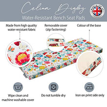 Celina Digby® - Cuscino impermeabile a 2 posti, con imbottitura in schiuma morbida (114 x 47 x 6 cm), motivo floreale