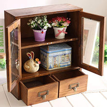 Armadio Da Scrivania In Legno Massello Con Cassetti In Vetro Retrò 30.8*36cm Marrone