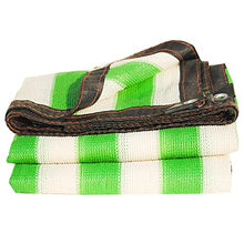Telo Ombreggiante, 85% Paralume in Rete di Tela for ombrellone Sun-Block con passacavi for Patio e Piante da Giardino, Striscia Bianca Verde (Size : 6m x 10m)