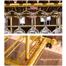 Portavini Portabottiglie in Ferro A Soffitto, Regolabile in Altezza E Spaziatura, Portabottiglie Multifunzionale, Portabicchieri, Adatto A Ristoranti, Bar, KTV, Dorato (Size : 120cm)