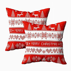Kris.D Fodere per Cuscini Natalizi, Fodere per Cuscini Decorativi per Bambini Buon Natale Fodere per Cuscini da tiro 18X18 Pollici 2 Pezzi