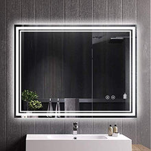 HFFFHA Specchi da Bagno 600 x 800 mm retroilluminato a LED retroilluminato Senza Cornice Specchio da Bagno Luce Specchio per Il Trucco Sensore di Controllo tattile