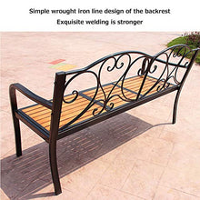 Panchina da Giardino in Ghisa Panchina da Giardino, Panca Lounge da Esterno Resistente Alle Intemperie con Tavolo Centrale Regolabile, Panca Retrò in Metallo a 2 Posti, Panchine Decorative da Prato