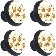 Bradipo simpatico cartone animato Pomelli per Porta Set di 4 Pomelli per Mobili Manopole per Cassetti Cucina Armadio Vetro