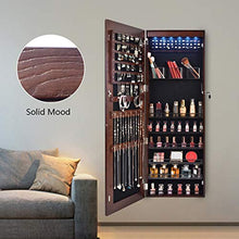 LLGHT Armadietto per Gioielli Sospeso, Armadio a Specchio con Illuminazione Interna a LED, Organizer per Gioielli con Specchio a Figura Intera, per La Camera da Letto di Trucco