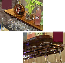 PZW Semplice e Creativo Portabottiglie da Vino Rosso Bar Portabottiglie Cornice da Vino in Vetro Appesi Calici Retrò Cornice in Vetro da Vino Rosso Capovolta Appendini per Vino con Luci82 * 28cm