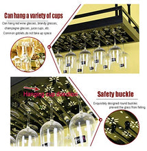 Portabottiglie Da Soffitto Supporto Per Bicchiere Da Vino Appeso Cremagliera Del Bicchiere Di Vino Portabottiglie Da Parete  Altezza Regolabile Supporto Per Calici Appesi Per Cucina Da Bar Nero/Bronzo