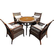 Set di Mobili da Giardino per Esterni, 5 Pezzi per La Casa Set di Conversazioni per Sedie di Vimini Set per Tutte Le Stagioni Combinazione di Mobili in Legno da Giardino in Rattan da Giardino