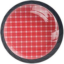 Motivo a scacchi bianco rosso campagna classica Pomelli per Porta Set di 4 Pomelli per Mobili Manopole per Cassetti Cucina Armadio Vetro