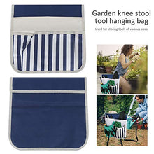 YCSD 2PCS Sgabello da Giardino per Sgabello da Giardino Borsa da Appendere Borsa da Sospensione Durevole in Tessuto Oxford （Striscia Bianca Blu）