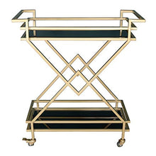 YIN YIN Carrello per ripiani Carrello for mensole, scaffale for soggiorno in metallo a doppio strato bellissimo e generoso hotel multi-funzione portabottiglie da camera da letto for ristorante, oro, 7