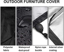 YULIAN Garden Mobili Copre Circa 230x110 cm, terrazza Arredamento Copertina Set Impermeabile, Tavole da terrazza 420D Tavoli e sedie ad Alte Prestazioni Set, Altezza Regolabile, Nero