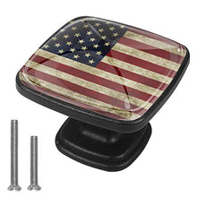 Bandiera americana 1 Pomelli per Porta Set di 4 Pomelli per Mobili Manopole per Cassetti Cucina Armadio Vetro