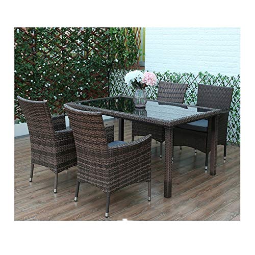 Tavolo in vimini in rattan mobili in patio e set s Patio Mobili da giardino Tavolo e sedie Set Set di mobili da giardino Rattan Mobili da giardino Patio Conservatorio Tavolo da caffè Conversazione Pat