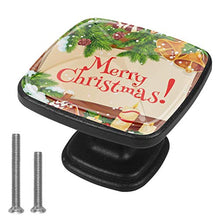 ghirlanda di albero con campana di Babbo Natale sul biglietto di auguri in legno Pomelli per Porta 4 Pezzi Manopole per Mobili da Cucina Pomelli per Mobili Pomelli Per Cassetti/Cucina/Armadio Antichi