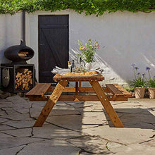 Oasi picnic - tavolo da giardino in legno impregnato con panche incorporate tavolo da picnic 6 posti made in italy