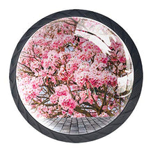 Fiore rosa ciliegia 4 PCS Pomelli per Porta, Pomolo per Mobile, Pomelli per Mobili con Viti, Maniglia per Armadietto, Pomelli per Porta, Pomelli per Cassetti per Porta, Armadio, Cassetto e Credenza