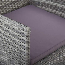 Festnight Set Mobili da Pranzo per Giardino, Tavolo Sedie da Giardino, Set Mobili da Giardino Polyrattan e Vetro Grigio 5pz