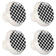 Schwarz-Weiß-Plaid 4 PCS Pomelli per Porta, Pomolo per Mobile, Pomelli per Mobili con Viti, Maniglia per Armadietto, Pomelli per Porta, Pomelli per Cassetti per Porta, Armadio, Cassetto e Credenza