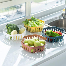 litty089 - Portaoggetti da Cucina Decorativo, Elegante, a Tinta Unita, Forma Cava, per Frutta e Verdura Blue