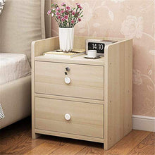 ZZFF 33cm Comodino con 2 cassetti Organizzatore Armadio da Custodia da Comodino in Legno con Serratura (Color : A)
