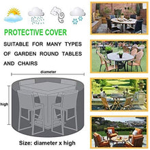 YULIAN 115x75cm Mobili da Giardino, Terrazza Coperture per mobili Rotonde, Tavolo da Giardino Impermeabile UV Resistente ai Raggi UV, Festival di umidità 420D Oxford Tessuto Tessuto copertu.