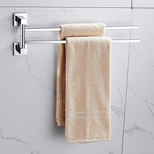 Barra porta asciugamani girevole a 2 ripiani in acciaio inox per il bagno, porta asciugamani da parete con viti di fissaggio per vasca da cucina (2 ripiani)