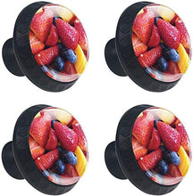 Frutta Fragola Mango Mirtillo Pomelli per Porta Set di 4 Pomelli per Mobili Manopole per Cassetti Cucina Armadio Vetro