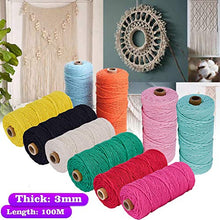 Macrame Corda 3mmx100m,Filato Macrame Cotone,Fatta a Mano Corda Macramé, Filato Macrame Naturale per DIY Maglieria Artigianale