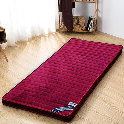 Materassino per dormire Tappetino coprimaterasso,flanella Cuscino futon tradizionale giapponese in velluto,coprimaterasso trapuntato pieghevole Coprimaterasso spesso traspirante-a 120x190cm (47x75 pol