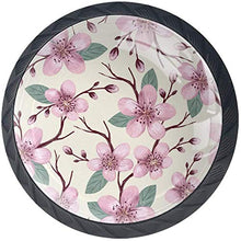 Cherry Blossom Pink Flowers Pattern Pomelli per Porta Set di 4 Pomelli per Mobili Manopole per Cassetti Cucina Armadio Vetro