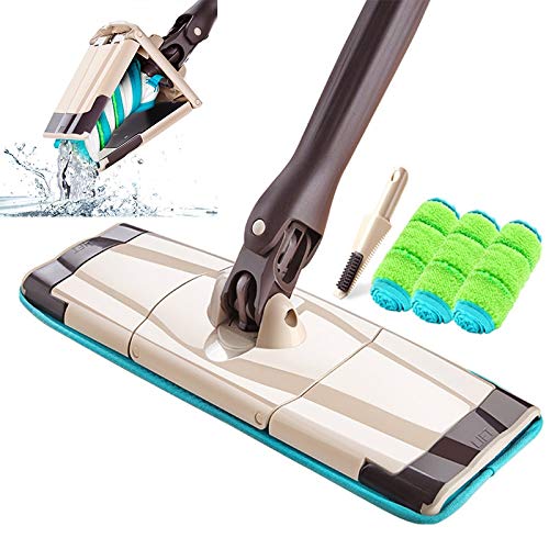 SSAYY Mop Mop da Pavimento in Microfibra X-Type con Panno in Panno da 3 Pezzi Sostituisci Gli Utensili per La Pulizia della Casa per L'Estrusione Manuale con Lavaggio A Mano Libera