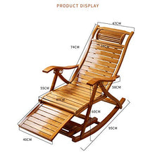 Iyom Sedia Zero Gravity, Chaise Longue, Sedia a Dondolo Pieghevole in Legno Balcone Sedia con Schienale Regolabile in bambù con poggiatesta e Massaggio ai Piedi Lettini Prendisole per Esterni