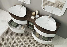 Dafne Italian Design Mobile da bagno con 2 lavabi - Misura: L.165 P.50/36 cm - Lavabi in ceramica - 100% made in Italy