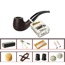 Set di pipe per tabacco, staccabile in legno, con supporto per tubo, spazzola per la pulizia e accessori per tubi, A1,14.3cm