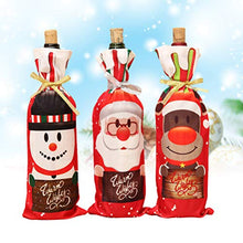 HEALLILY 3 Pezzi Copri Bottiglia di Vino di Natale Borse Pupazzo di Neve Bottiglie di Vino di Babbo Natale Borse Sacchetti Bottiglie di Renna Vestiti per Le Vacanze Decorazione della