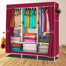 Locker Tessuto Tela Armadio Guardaroba Stoccaggio Vestiti Appesi Scaffalature Metalliche Noleggio Home Dell'Assemblea Bold Portatile Red Room 128X45X170CM MUMUJIN