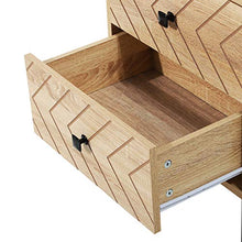 HOMCOM Cassettiera con 2 Cassetti Motivo a Onde Stile Vintage Design Scandinavo Combinazione di MDF e di Pannello Truciolare 48x39.5x60cm