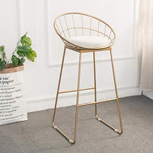 GYPPG Sgabello Bar, sgabelli Cucina per la Colazione, Sedia con poggiapiedi Alto con Gambe in Metallo Dorato e poggiapiedi, Design Moderno, Altezza Seduta 29,5 Pollici
