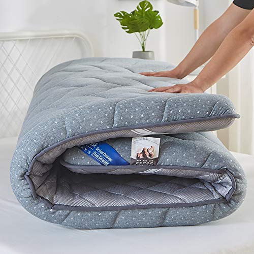 Materasso futon giapponese a pavimento, spesso tatami, materasso pieghevole portatile per campeggio, lettino per bambini, divano letto, grigio 200 x 220 cm