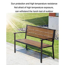 household products Panca da Esterno per Sedia da Parco, Panca da Giardino in Ghisa con Schienale, Panca da Giardino con Sedile in Legno di Plastica Impermeabile, può Ospitare 2-3 Persone