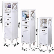 Jtoony Cassettiera Stretta Legno Solido Limita Bagagli Stretta Fessura gabinetto Bagno Locker Piccolo Appartamento d'angolo Cabinet Comò e Cassettiere (Color : White, Size : 30x30x110cm)