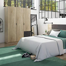 Habitdesign LC0323F – Armadio a tre ante e tre cassetti, dimensioni: 121 cm (L) x 180 cm (A) x 52 cm (P) (rovere canadese - ossido)