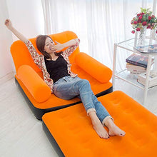 HongTeng Divani Divano Gonfiabile della Pelle Scamosciata Singolo Divano Pigro casa Esterna Campeggio Portatile Letto Siesta Sedile + Pompa elettrica 64 × 191 × 97 cm
