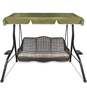 Tyfiner Copertura di Ricambio per Dondolo da Giardino, Copertura Antipioggia Superiore Oscillante 210D Aggiornata per Giardino, Esterno, Patio, Yard, Seat,001,164 x 114 x 15cm