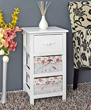 Ts-Ideen 4326 - Mobiletto/comodino con 2 cestini, colore: Bianco/Rosa